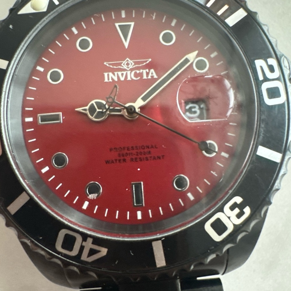 Invicta Bold Red Dial and Black Bezel Watch